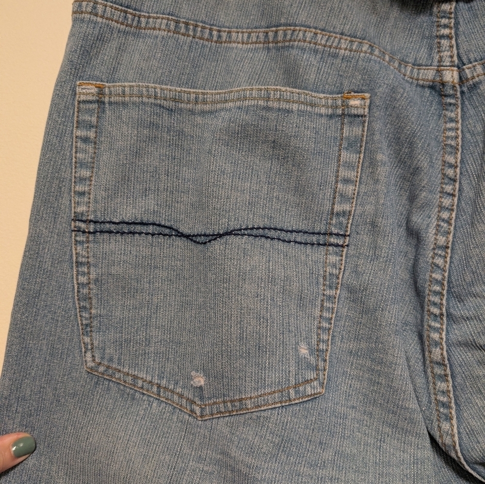 Pepe Jeans London Light Wash Relaxed Fit Denim Raw Hem Size 44 - Picture 13 of 16